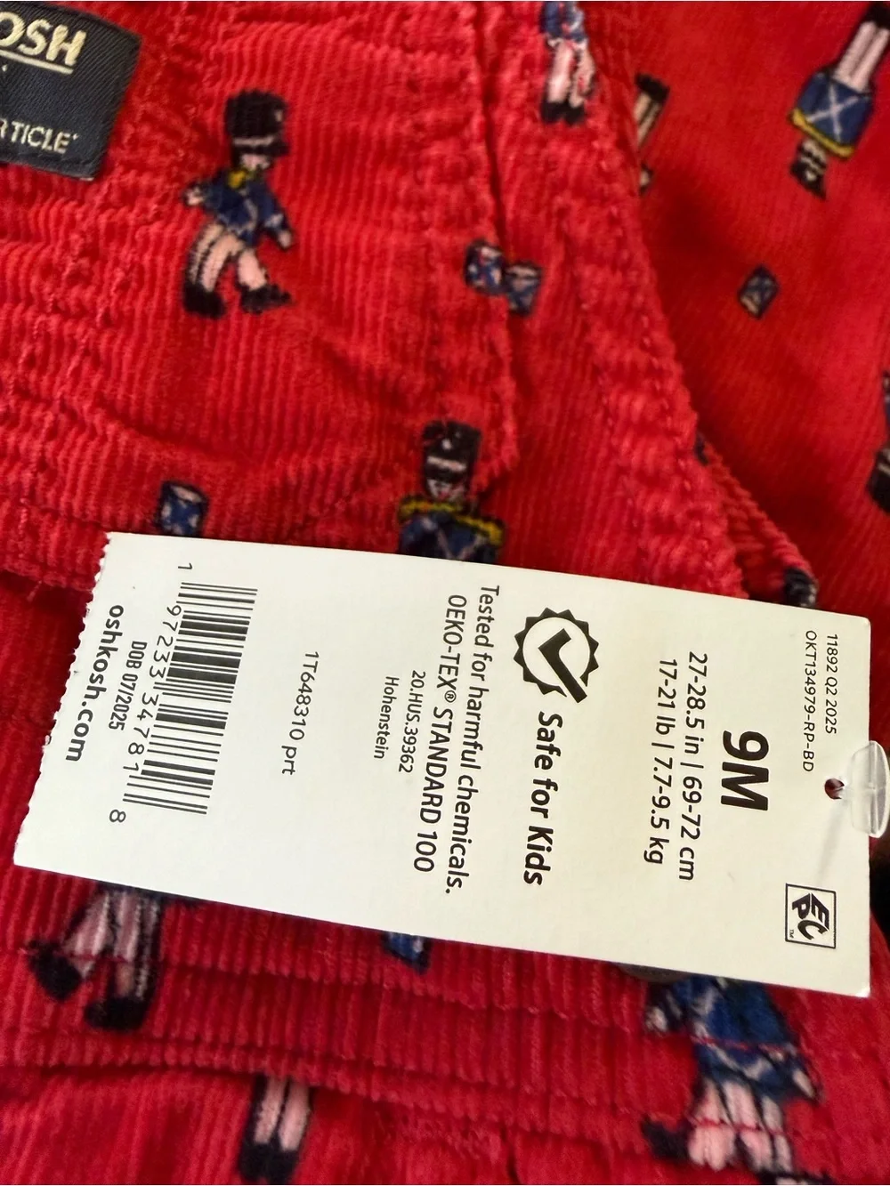 NWT Oshkosh B’Gosh Toy Soldier Overalls
